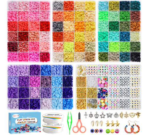 Kit De Pulsera Con 15500 Cuentas De Arcilla 96 Colores 5 Caj