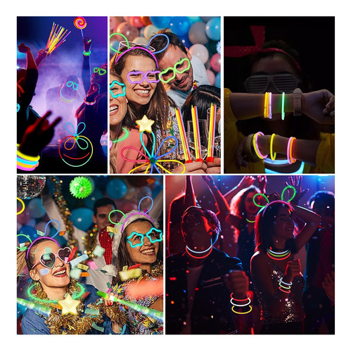 100 Pulseras Neón Fosforescente Fiestas Eventos Glow Stick