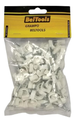 Grampo Fixa Fio 8mm + Prego Kit 1000 Peças Beltools