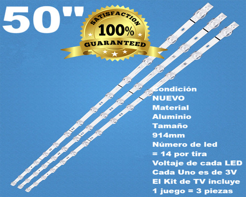 3 Tiras De 14 Leds Compatible Con 50r6090 50r6090g5