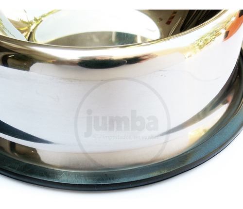 Imagen 2 de 4 de Comedero De Acero Inoxidable Antivuelco 17 Cm Bebedero Plato