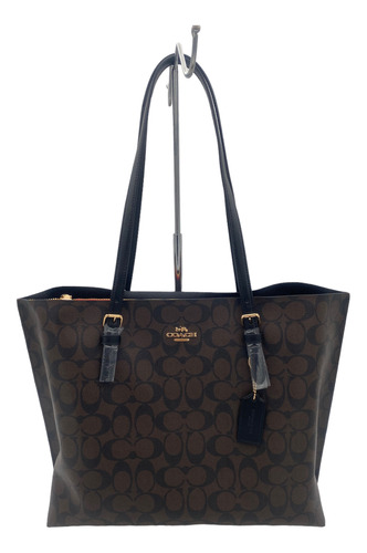 Coach Bolso Tote Mollie Monograma Chocolate Negro Original