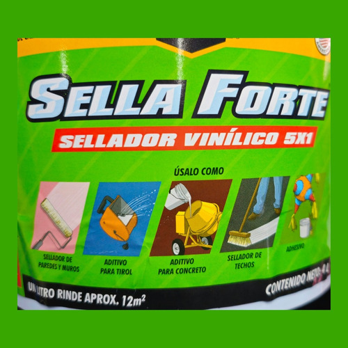 Sellador De Acrilico 5 X 1 Forte Loza Paredes Y Mas 4 Lts.