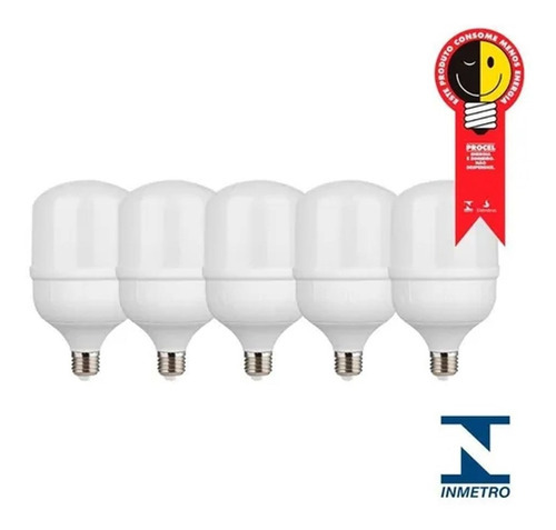 Kit Com 5 Lâmpadas Led Globe E-27 40w 6500k Bivolt Kian Cor da luz Branco-quente 110V/220V