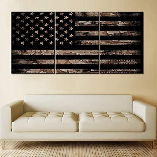 3 Pinturas Sobre Lienzo, Diseño De Bandera De Estados Unidos