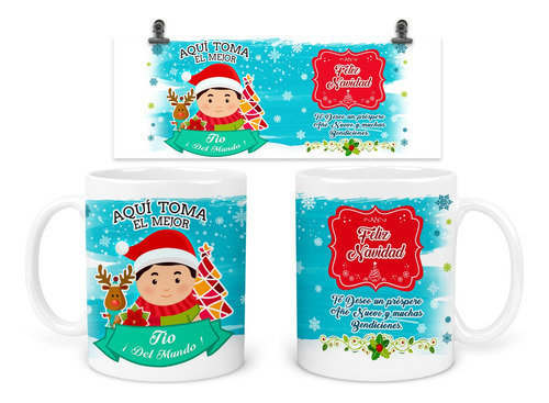 Taza 11 Oz Tan42. Navidad Intercambio. Aquí Toma: Tío