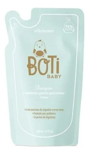 Refil Shampoo Boti Baby O Boticário 200ml Sem Lágrimas