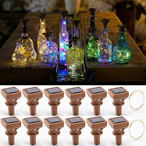 Luces Solares Botella Vino 12 Pack, 20 Led Estrelladas,