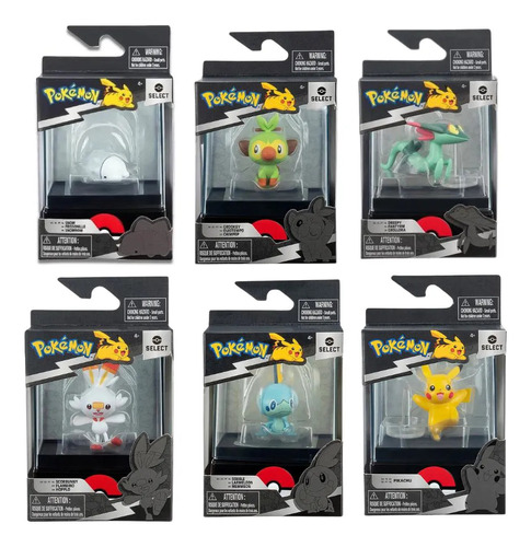 Kit C/ 6 Figuras 5cm Select C/ Case Pokemon Sunny 3282