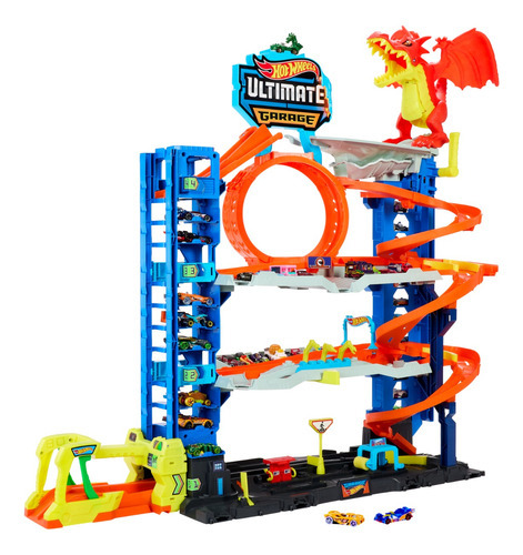 Trilha de brinquedo Hot Wheels City Ultimate Garage em escala 1:64 colorida multicolorida