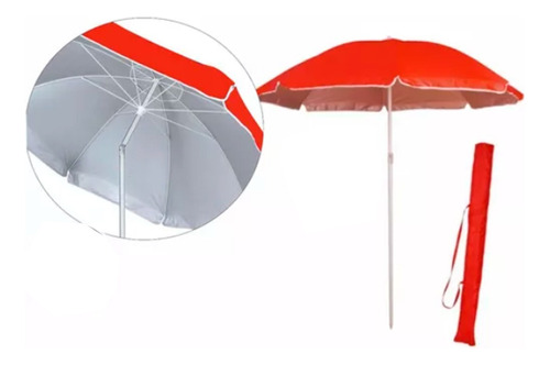 Sombrilla Jardin Playa Camping Aluminizada 2.4m Parasol 