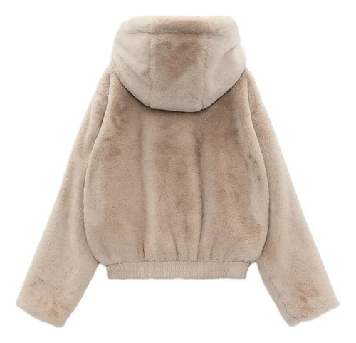 Chaqueta De Algodón Peludo Con Capucha De Invierno Para Mujer, Estilo Elegante