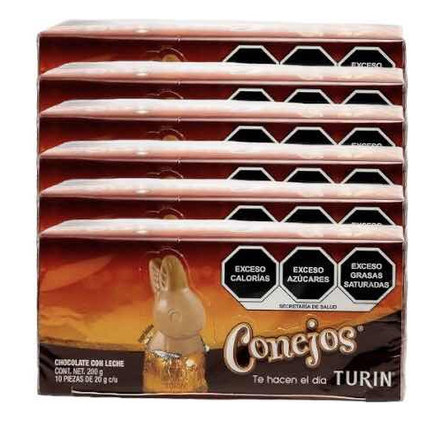 Conejos Chocolate Con Leche Turin 60 Pz De 20 G C/u