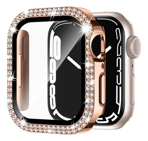 Funda Protector Oro Rosa Para Apple Watch 8 7 6 5 4 3 2 1 Se