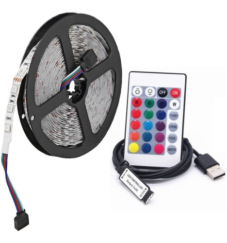 Luces Led Rgb 5 Mt Conexion Usb  Interior Exterior Nuevo