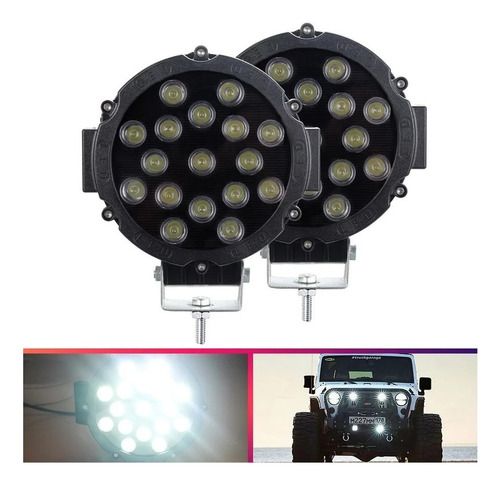 Par Faros Neblinero 4x4 7 Pulgadas 17 Led Epistar Blanco