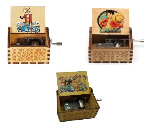  Caja Musical  Madera Manual - One Piece (diseños Variados)