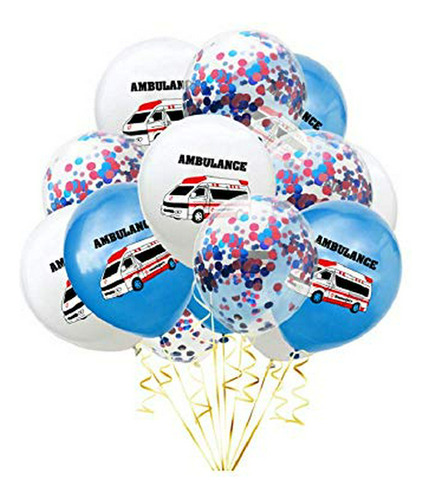 Globos De Fiesta Infantil 15pcs Globos De Látex Ambulancia V