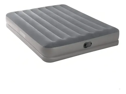 Colchão Inflável Casal Queen Prestige Com Bomba Usb Intex Cinza