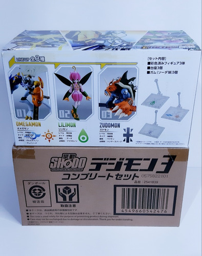 Bonecos Digimon Shodo, Lilimon, Omnimon E Zudomon Bandai