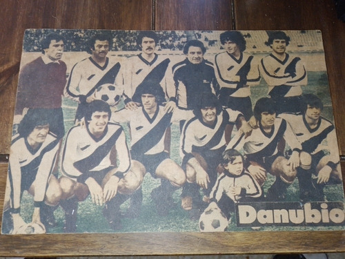 Plantel Futbol Danubio Póster En Enchapado Madera Años 80