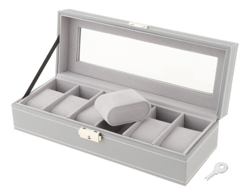 Reloj Box Pu Cuero Organizer Caja De 6