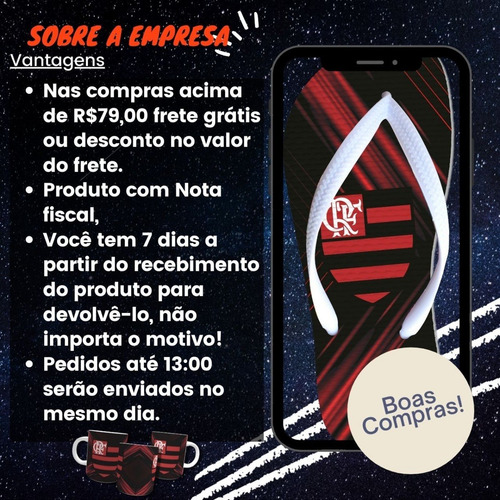 Imagem 6 de 6 de Presente Dia Pais Flamengo Chinelo E Caneca Super Barato Rj