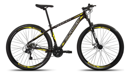 Bicicleta Aro 29 Alfameq Makan Freio Disco 21v Shimano Bike Cor Preto/amarelo Tamanho Do Quadro 17