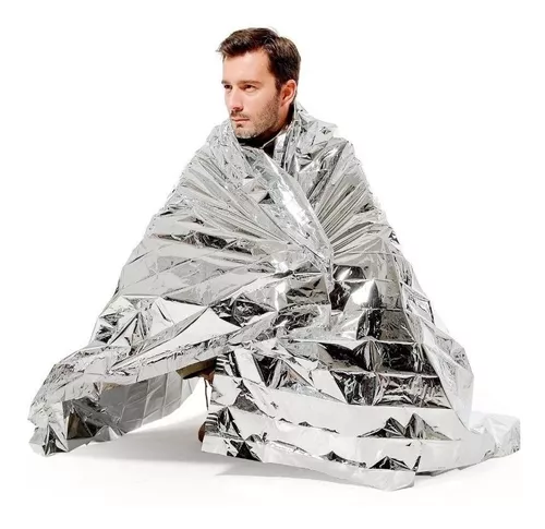 Manta Termica Sleeping Bag Catre 1.30x2.10 Mts Rescate Bolsa