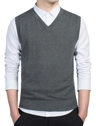 Suéter Masculino 100% Algodón Tejido Chaleco Sin Mangas Moda