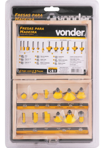 Set 12 Fresas Madera Premium Widia Carburo Tungsteno Vonder