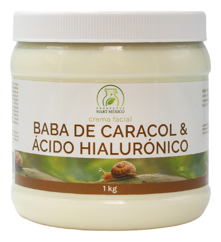 Crema De Baba De Caracol Facial & Ácido Hialurónico (1 Kilo)