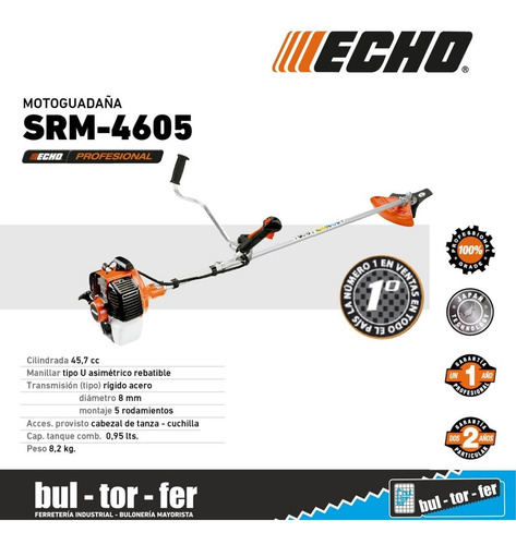 Imagen 2 de 10 de Desmalezadora Motoguadaña Echo Srm 4605 Japonesa Combo!