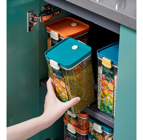 Contenedor Alimentos Acrilico Hermetico Apilable 700ml 3 Pzs