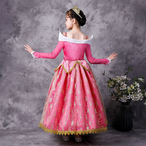 Vestido De Princesa Aurora De La Bella Durmiente For Niñas,