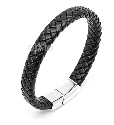 Pulsera Hombre - Pulsera Cuero Genuino Trenzado - Cierre Acero - Brazalete Hombre - Pulseras Hombre - Brazalete Cuero
