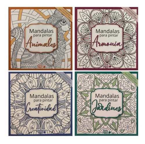 Libro Colorear Adultos :: Mandalas :: Pastel :: Pack 4 Libro