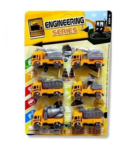 Set De Carros Construccion Truck Coleccion Por 6 Unidades