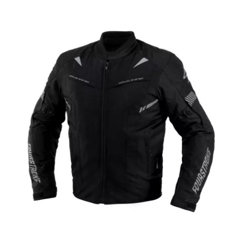 Campera Negra Four Stroke Warrior Talle L  Centro Motos