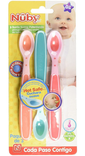Cucharas Para Bebe Alimentacion 3 Pzs Nuby 6m