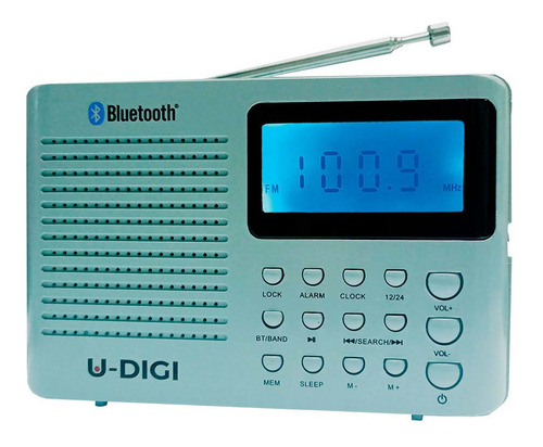 Radio U-digi Portátil Am/fm Bluetooth Reloj Alarma Circuit