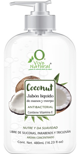 Jabón Líquido Para Manos Y Cuerpo Coconut 480ml 