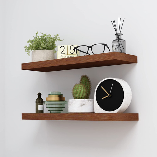 Juego De 2 Estantes Flotantes Welland Allen De Madera Recicl