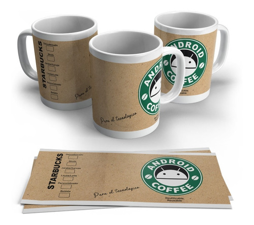 Mug Taza Café Android Vasos Starbucks Tecnológico