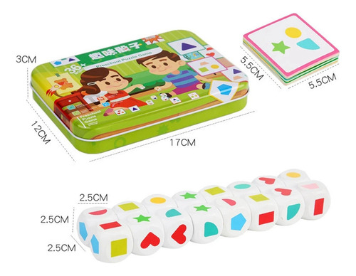 Bh Juego De Dados Montessori Con 20 Cartas, Juguete