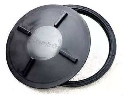 Imagen 2 de 10 de Tapa Polietileno Para Tanques Eternit Universal Negra Rosca.
