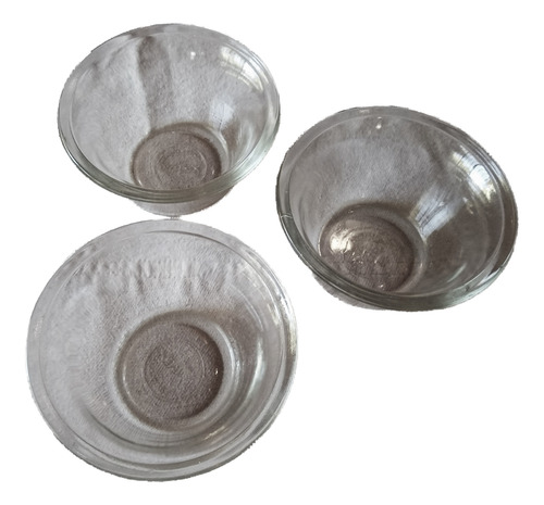 Tres Moldes O Flaneras Individuales Pyrex_vidrio Templado. Transparente (Usado)