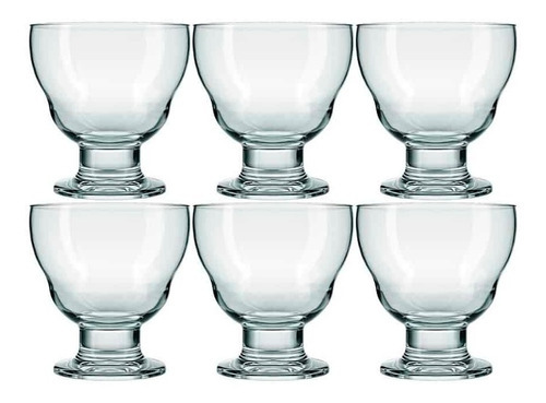 Set 6 Copas De Postre Samba 360ml Vidrio Color Blanco