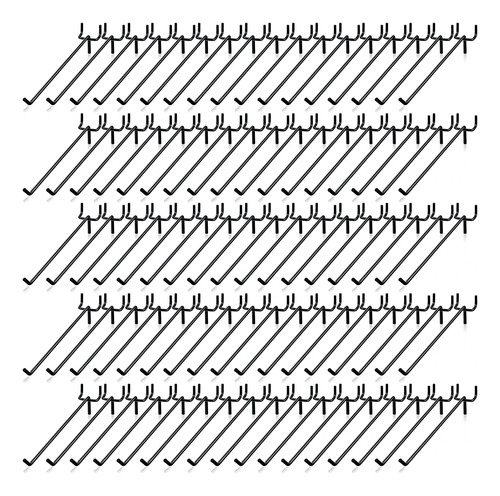 100 Pieces Peg Board Shelving Hooks Black Stainless Ste...