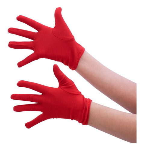 Guantes Cortos Rojos Mujer 20 Cm De Largo